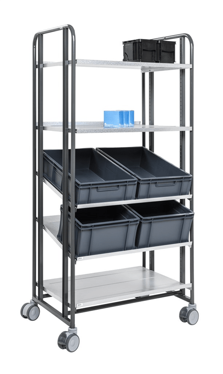 Ergonomisk plockvagn Serie 168 (5 plan, hög höjd 1850 mm, 250 kg) - Alvemo - Vagnar & Transport