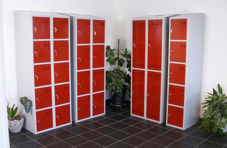 Småfacksskåp LOCKER (Röd/Blå) - Välj antal fack och färg - Alvemo - Förvaring & Skåp
