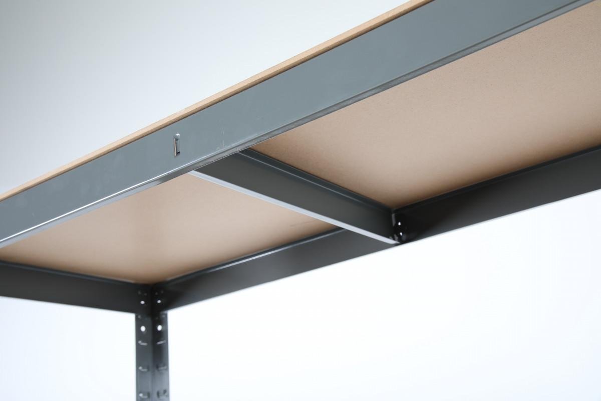 T17 – Hyllställ i trä (MDF/Stål) - 5 hyllplan - 175 kg kapacitet - Alvemo - Förvaring & Skåp