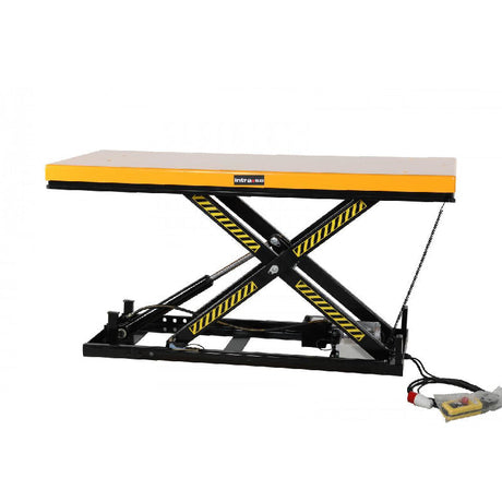 Elektriskt saxlyftbord i lager som höjer pall – ergonomisk lösning från Alvemo.se