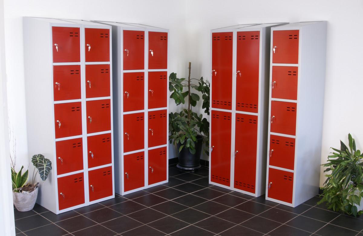 Småfacksskåp LOCKER (Röd/Blå) - Välj antal fack och färg