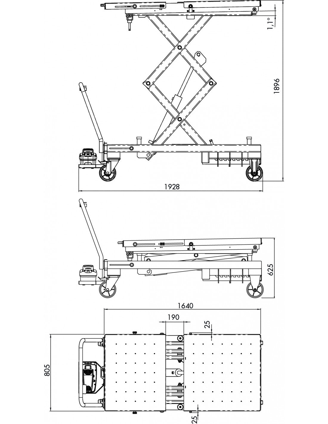 Batterilyft (Utdragbart handtag, 1500 kg) – Govoni - Alvemo - EV - utrustning