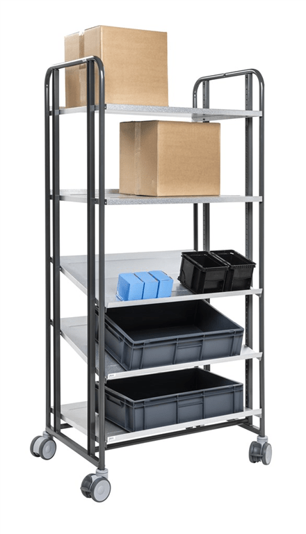 Ergonomisk plockvagn Serie 168 (5 plan, hög höjd 1850 mm, 250 kg) - Alvemo - Vagnar & Transport