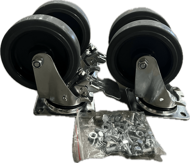 Gummihjulsats 160 mm 4 länk varav 2 broms - Alvemo - Reservdel