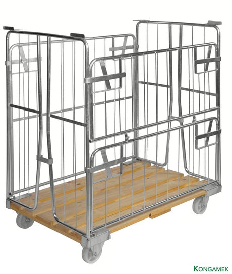 Rullcontainer träbotten (1200x800 mm) – 500 kg - Alvemo - Vagnar & Transport