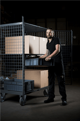 Säkerhetsvagn ERGO med galler (1332x821 mm) – 500 kg - Alvemo - Vagnar & Transport